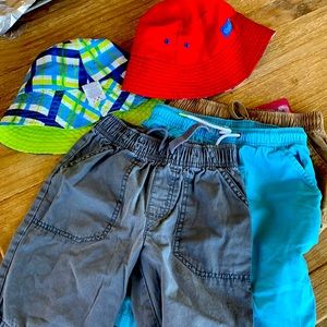 Boys shorts and sun hats